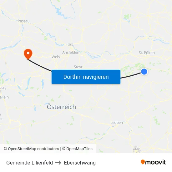 Gemeinde Lilienfeld to Eberschwang map