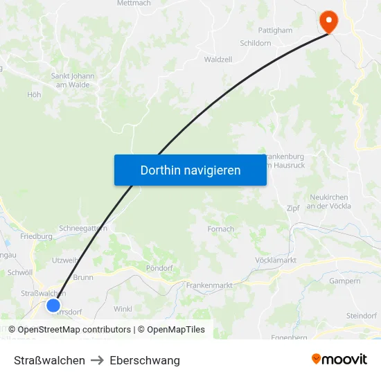 Straßwalchen to Eberschwang map