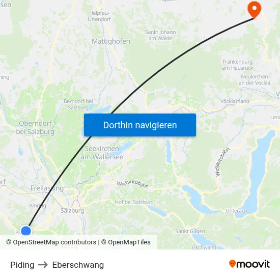 Piding to Eberschwang map