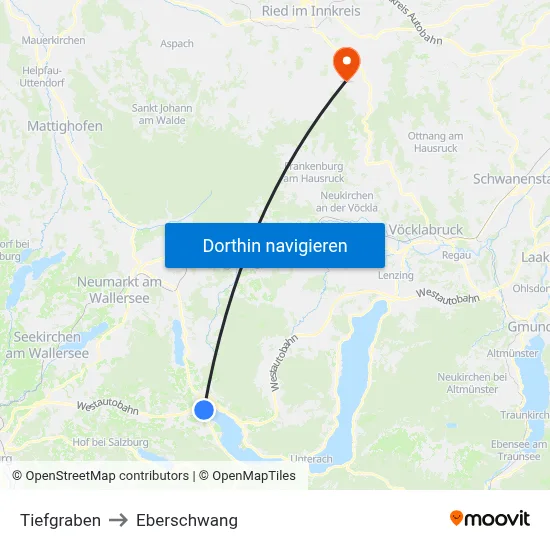 Tiefgraben to Eberschwang map