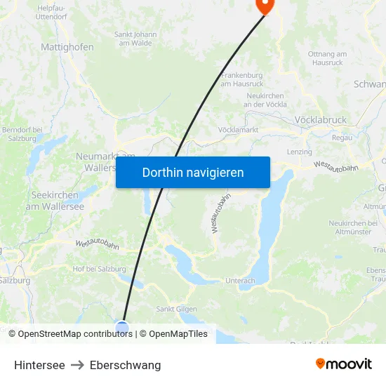 Hintersee to Eberschwang map