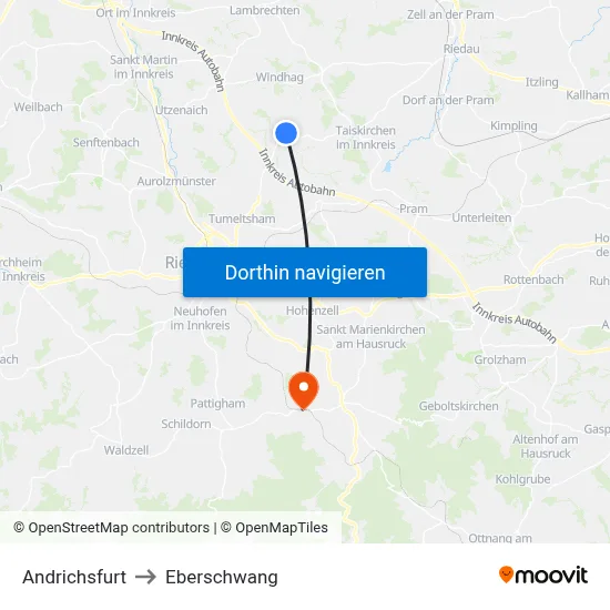 Andrichsfurt to Eberschwang map