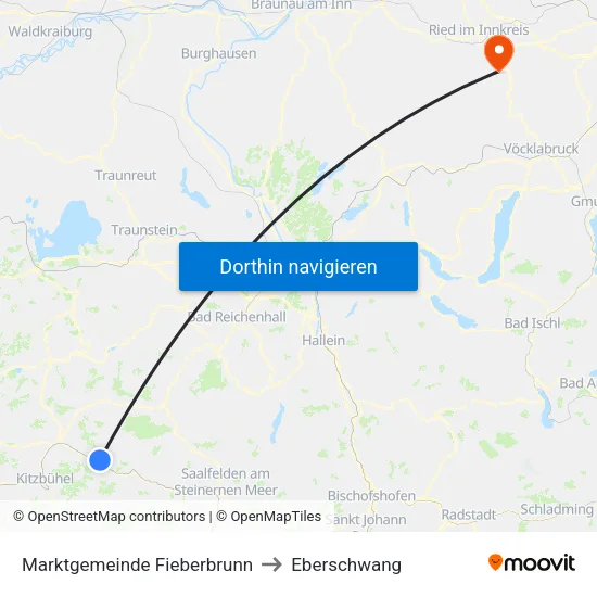 Marktgemeinde Fieberbrunn to Eberschwang map