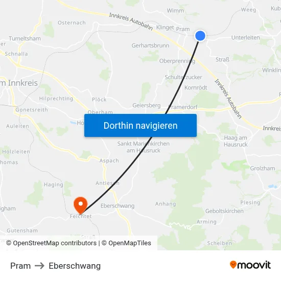 Pram to Eberschwang map