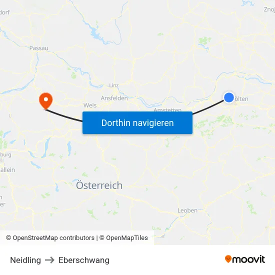 Neidling to Eberschwang map