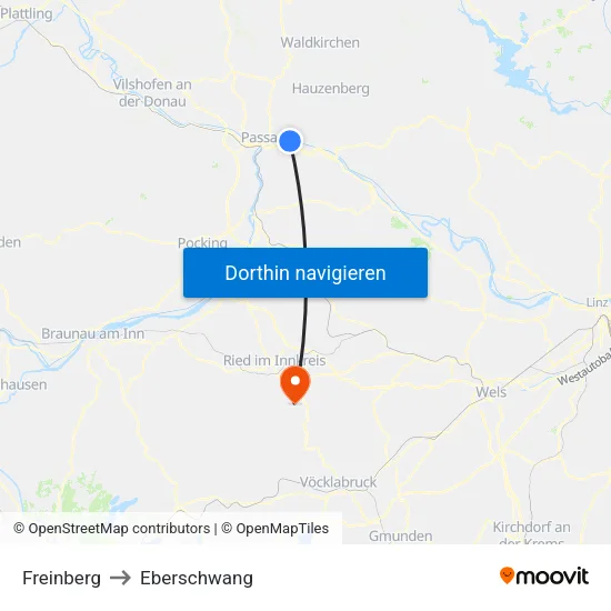 Freinberg to Eberschwang map