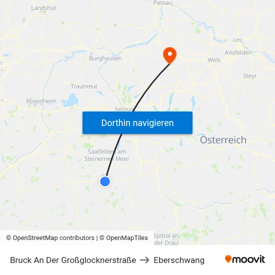 Bruck An Der Großglocknerstraße to Eberschwang map