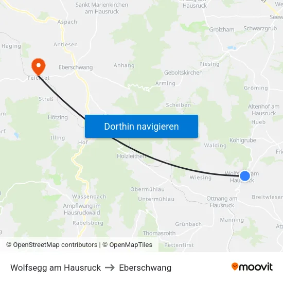 Wolfsegg am Hausruck to Eberschwang map
