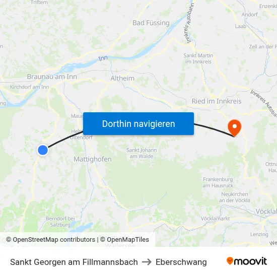 Sankt Georgen am Fillmannsbach to Eberschwang map