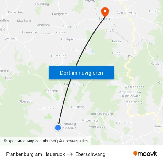 Frankenburg am Hausruck to Eberschwang map