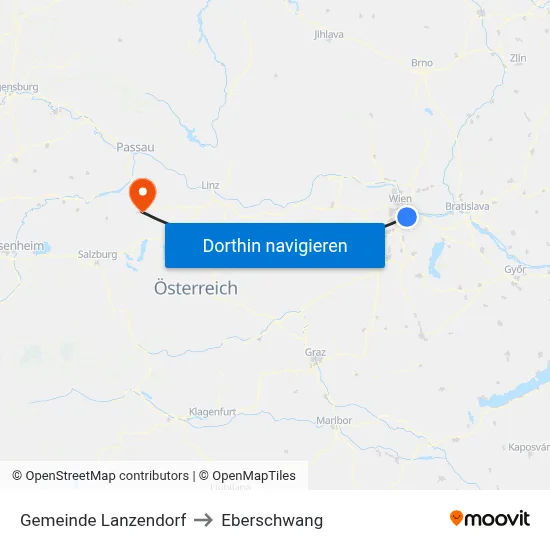 Gemeinde Lanzendorf to Eberschwang map