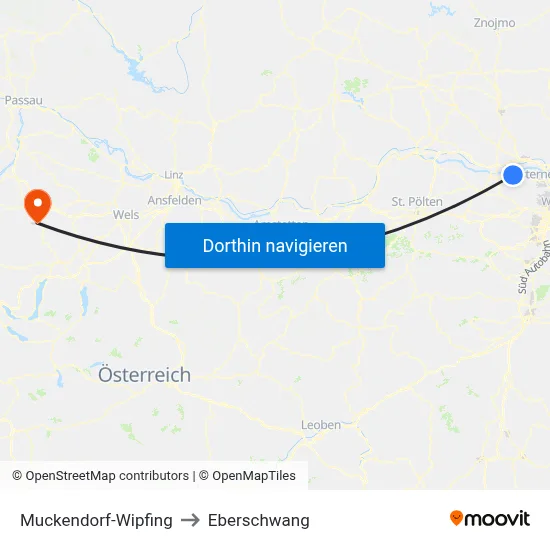 Muckendorf-Wipfing to Eberschwang map