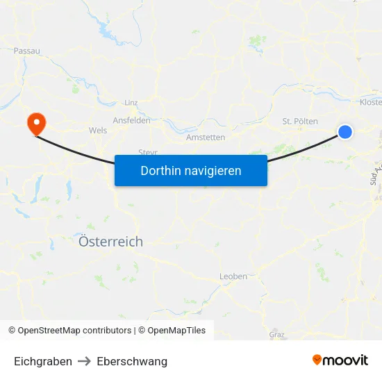 Eichgraben to Eberschwang map