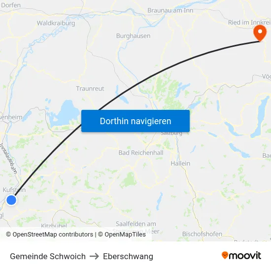 Gemeinde Schwoich to Eberschwang map