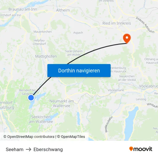 Seeham to Eberschwang map