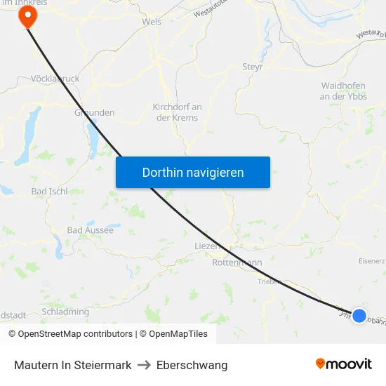 Mautern In Steiermark to Eberschwang map