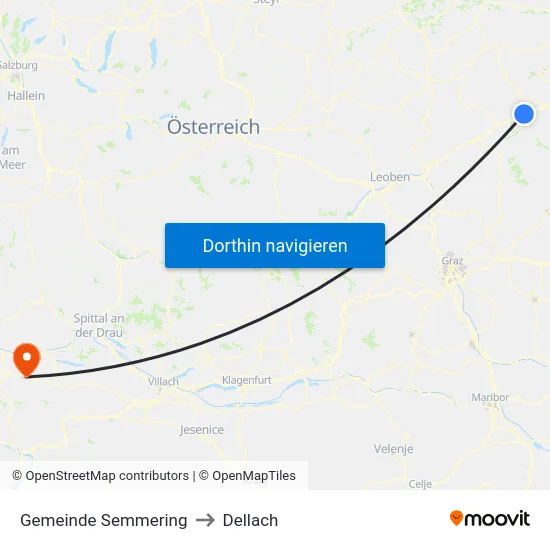 Gemeinde Semmering to Dellach map