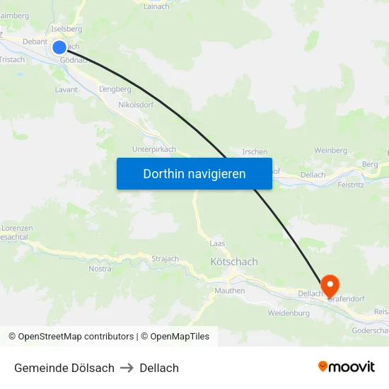 Gemeinde Dölsach to Dellach map
