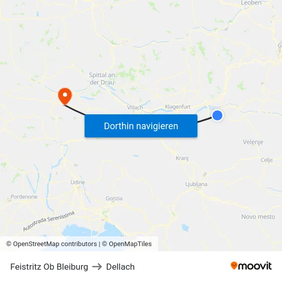 Feistritz Ob Bleiburg to Dellach map