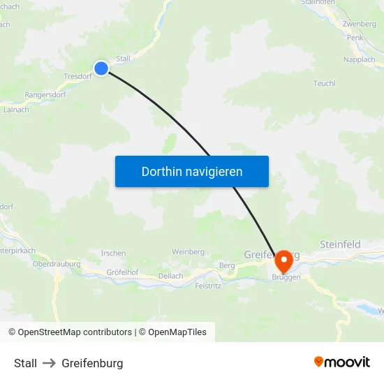 Stall to Greifenburg map