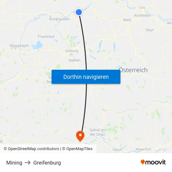 Mining to Greifenburg map