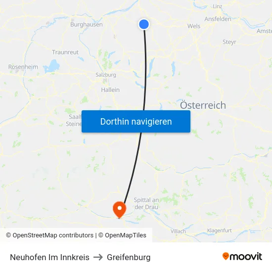Neuhofen Im Innkreis to Greifenburg map