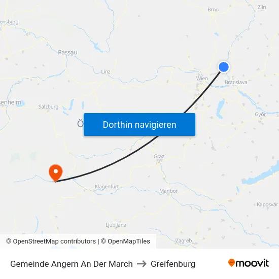 Gemeinde Angern An Der March to Greifenburg map