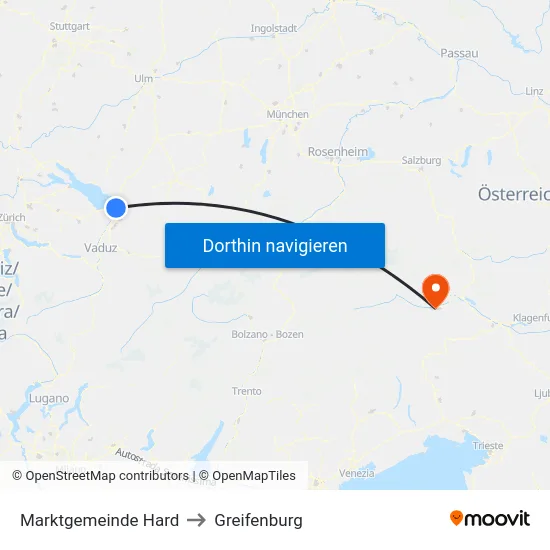 Marktgemeinde Hard to Greifenburg map
