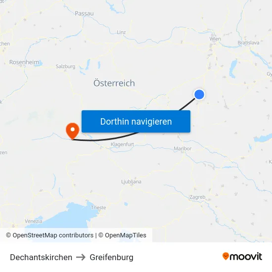 Dechantskirchen to Greifenburg map