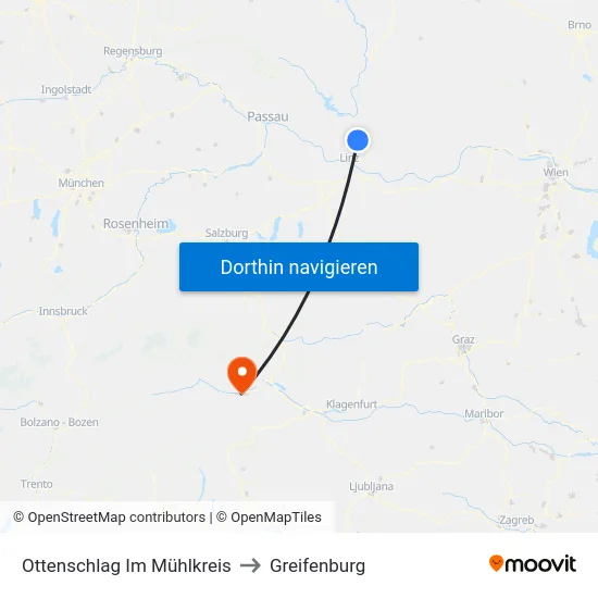 Ottenschlag Im Mühlkreis to Greifenburg map