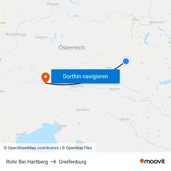 Rohr Bei Hartberg to Greifenburg map