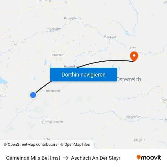 Gemeinde Mils Bei Imst to Aschach An Der Steyr map
