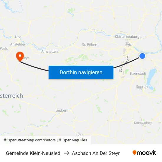 Gemeinde Klein-Neusiedl to Aschach An Der Steyr map