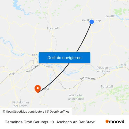 Gemeinde Groß Gerungs to Aschach An Der Steyr map