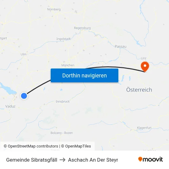 Gemeinde Sibratsgfäll to Aschach An Der Steyr map