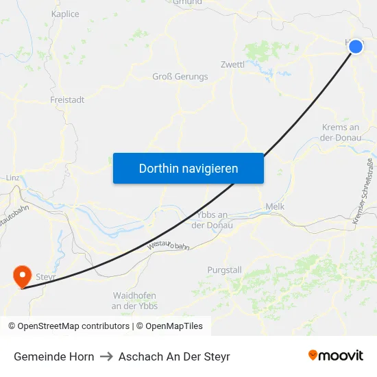 Gemeinde Horn to Aschach An Der Steyr map