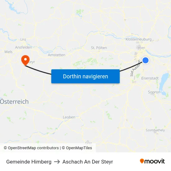 Gemeinde Himberg to Aschach An Der Steyr map