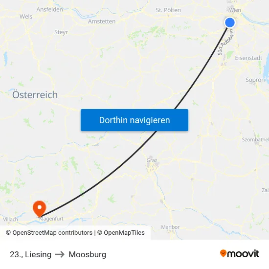 23., Liesing to Moosburg map
