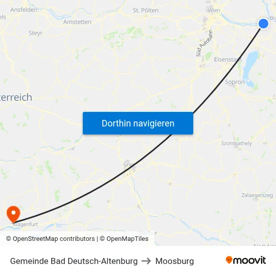 Gemeinde Bad Deutsch-Altenburg to Moosburg map