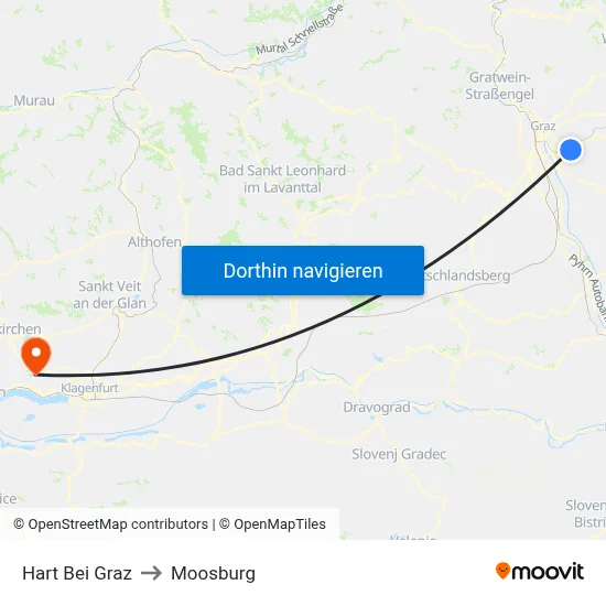 Hart Bei Graz to Moosburg map