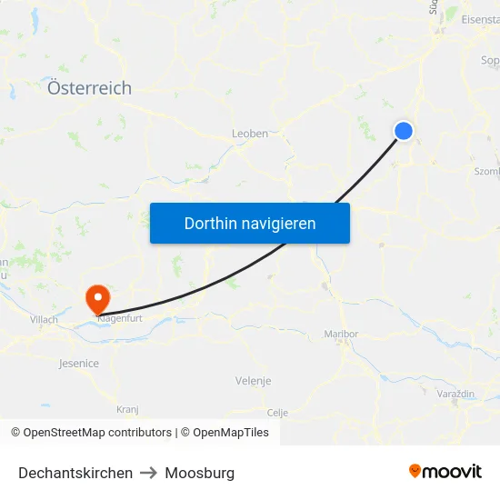 Dechantskirchen to Moosburg map