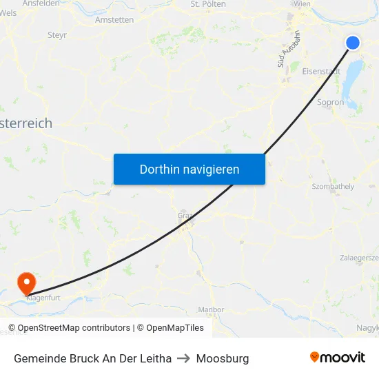 Gemeinde Bruck An Der Leitha to Moosburg map