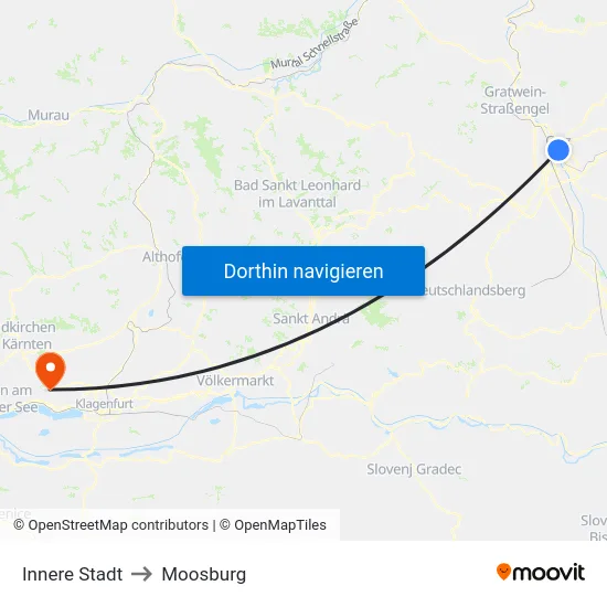 Innere Stadt to Moosburg map
