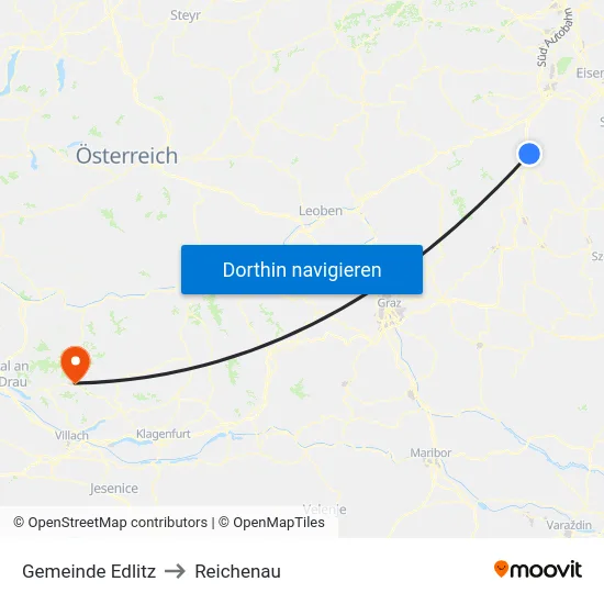 Gemeinde Edlitz to Reichenau map