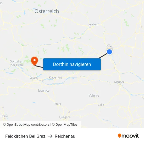 Feldkirchen Bei Graz to Reichenau map