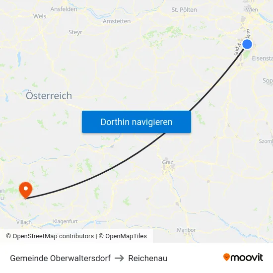 Gemeinde Oberwaltersdorf to Reichenau map