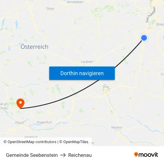 Gemeinde Seebenstein to Reichenau map