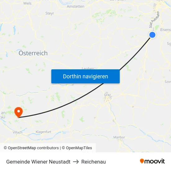 Gemeinde Wiener Neustadt to Reichenau map