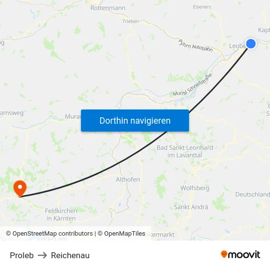 Proleb to Reichenau map