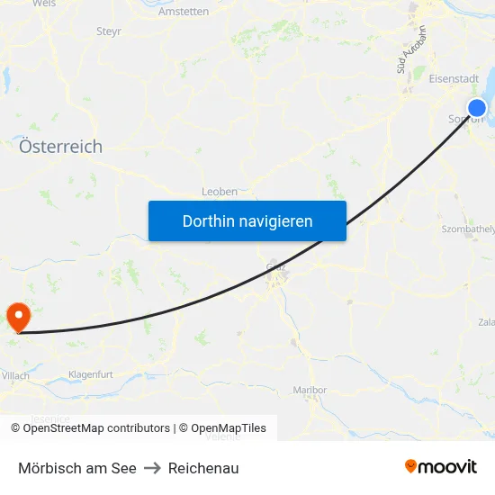 Mörbisch am See to Reichenau map